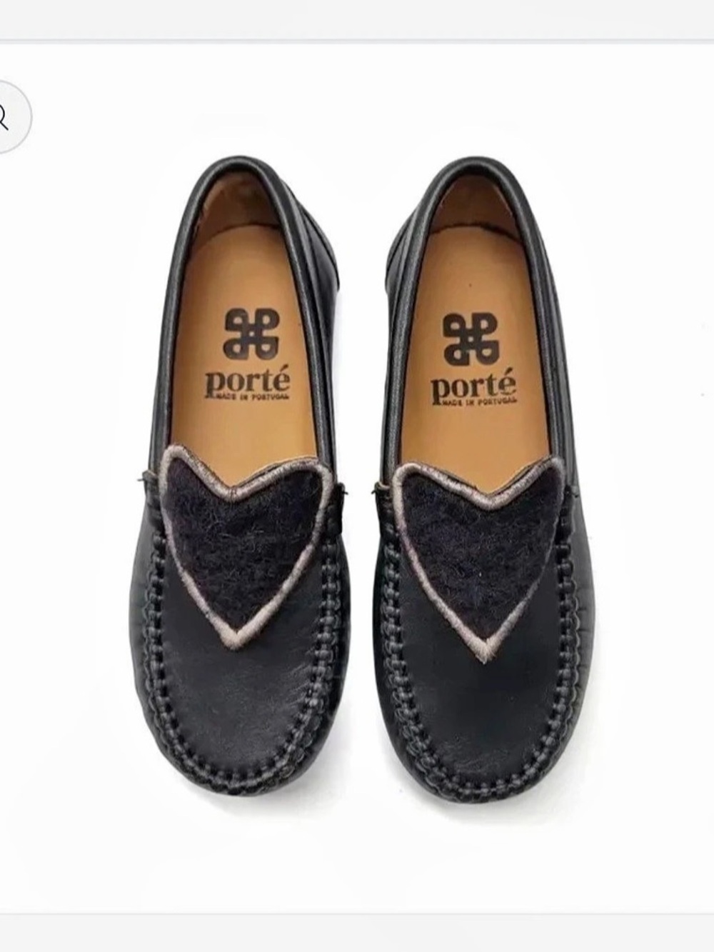 Porté Black Heart Moccasin Loafers